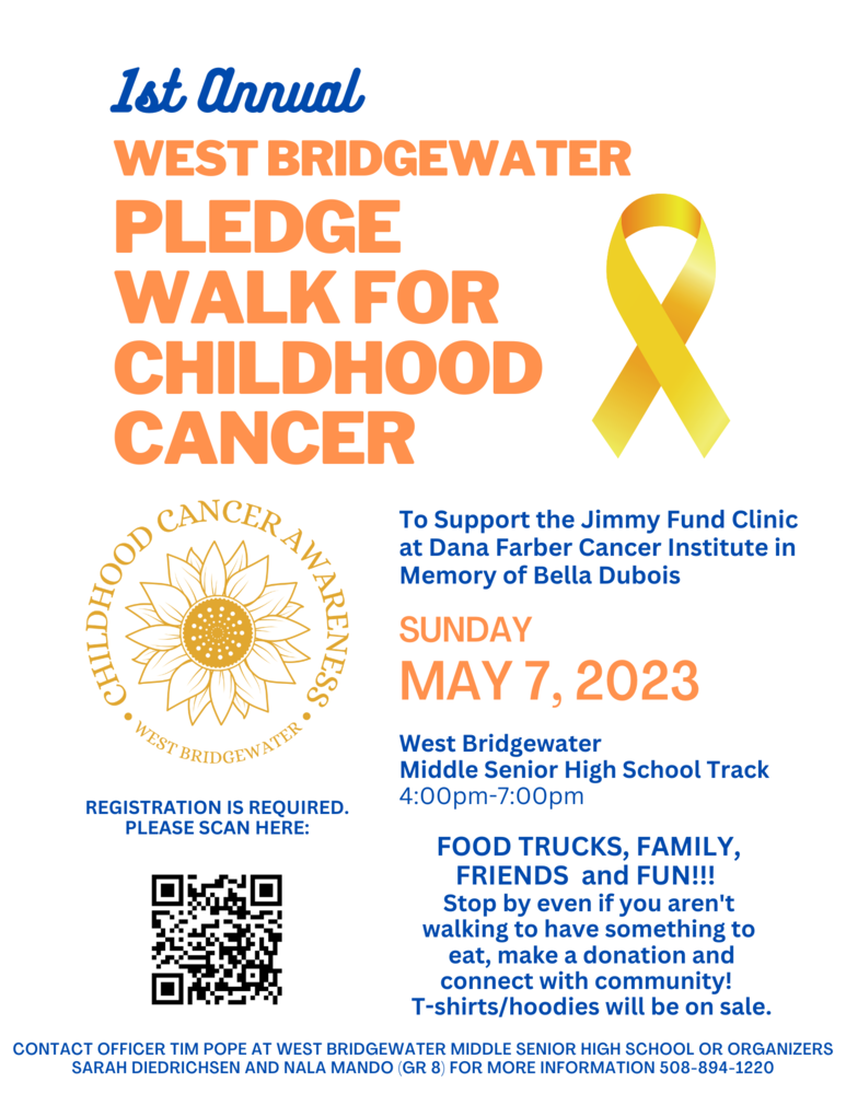 1st Annual West Bridgewater Pledge Walk For Childhood Cancer